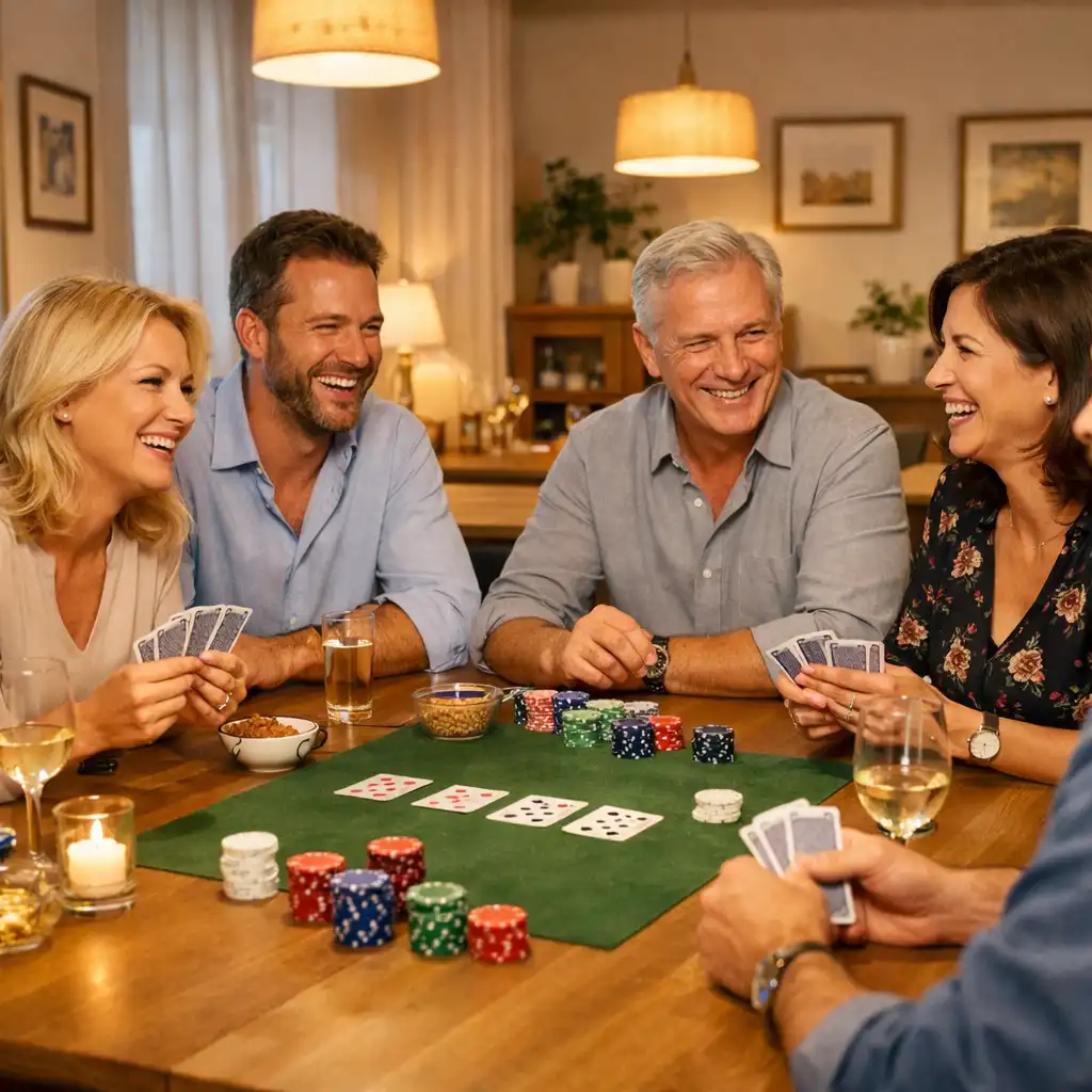 Pohodový offline pokerový večer u kulatého stolu ve Společné Chvíli